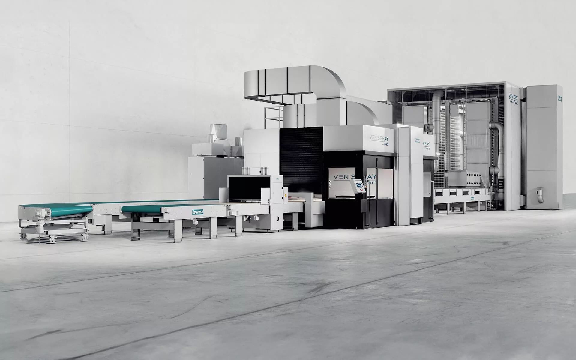 Flexible Lackieranlage Holz I Möbel. Venjakob Maschinenbau.